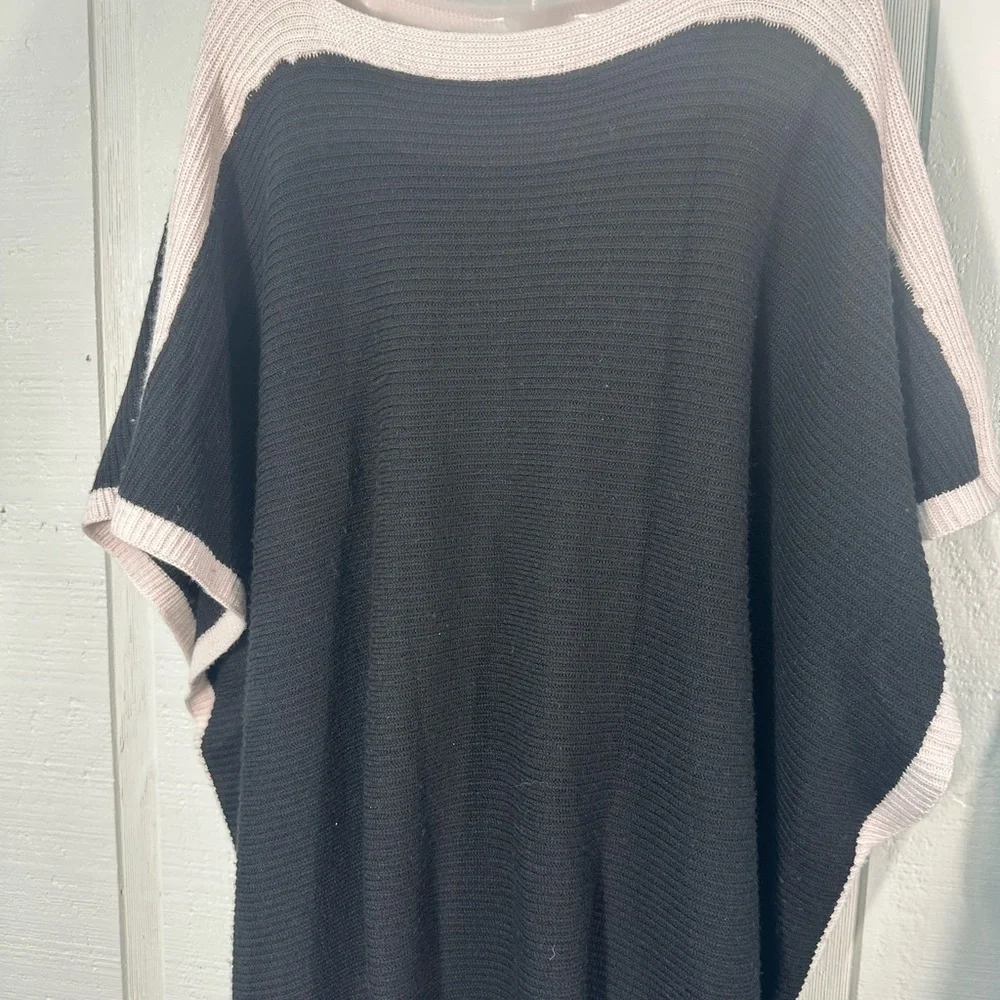 JENNIE LIU Women's Cashmere Blend Rib Knitted Poncho Sweater One Size NW…